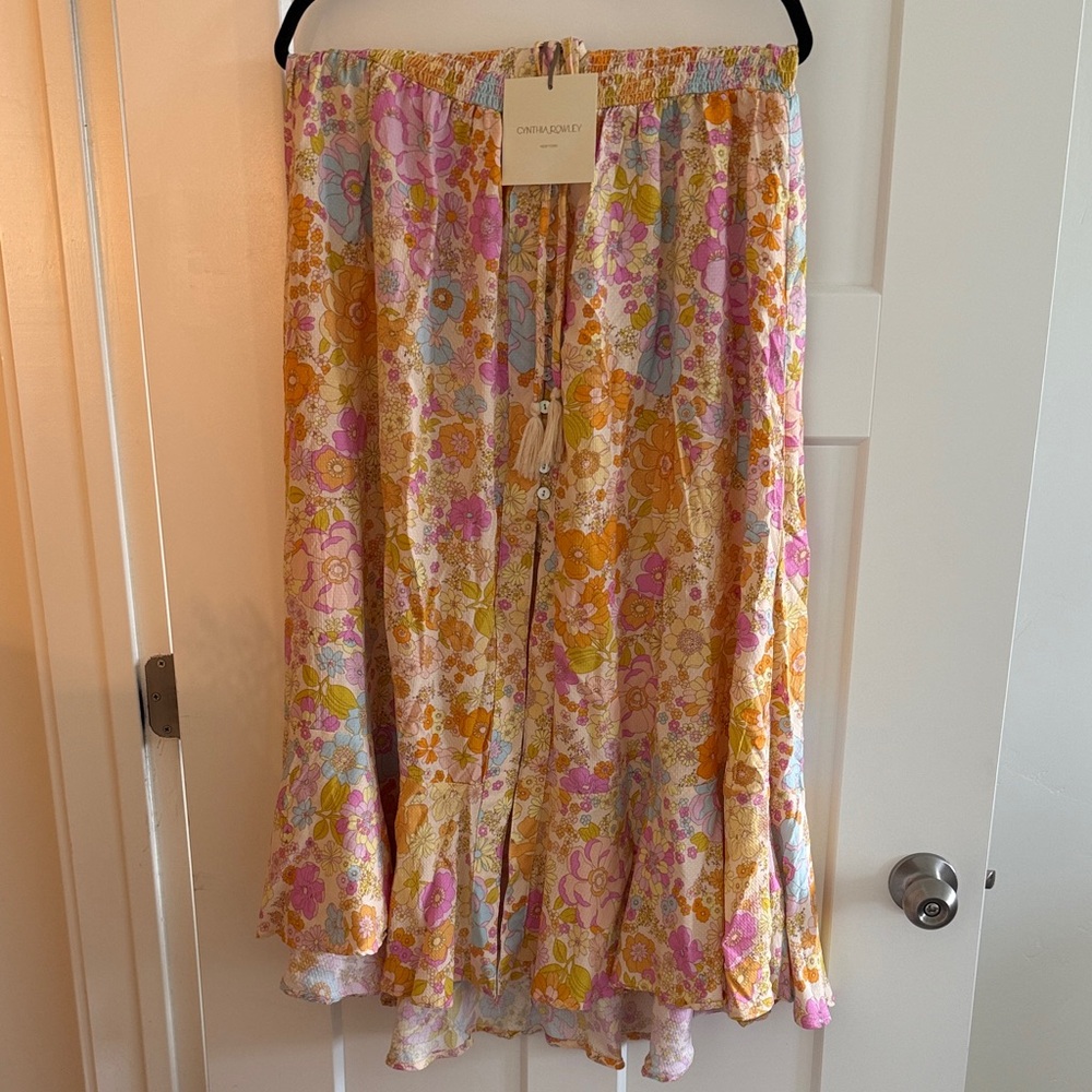 Cynthia Rowley Multicolor Floral Midi Skirt
